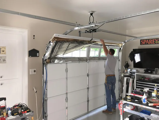 Garage door section replacement by Seal Beach Garage Door Repair in Seal Beach